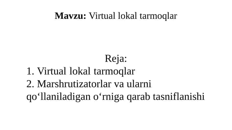 Virtual lokal tarmoqlar
