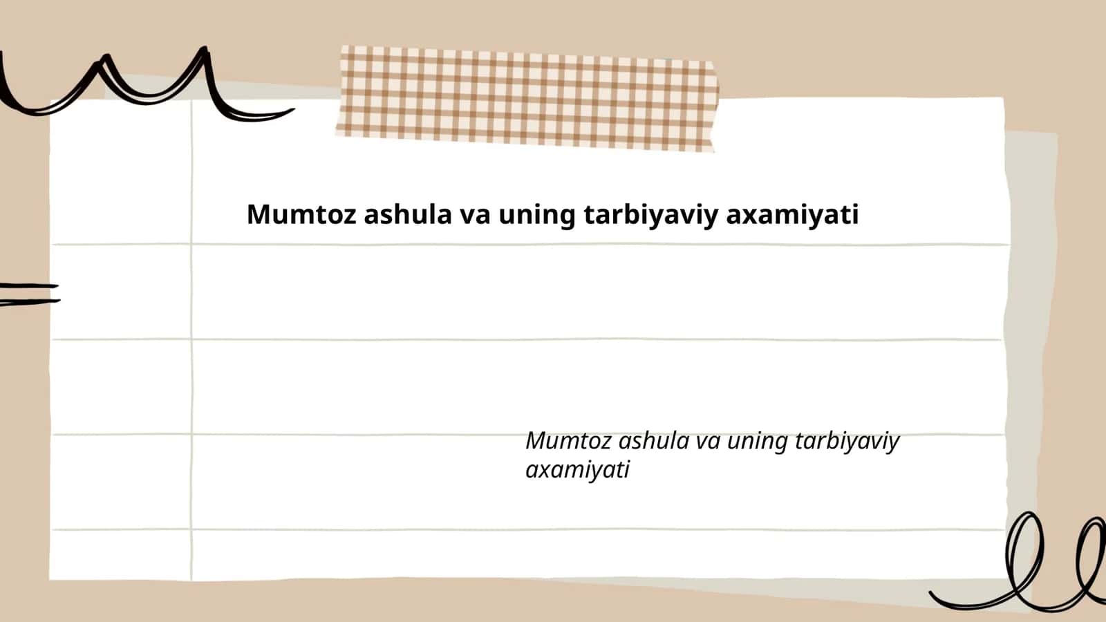Mumtoz ashula va uning tarbiyaviy axamiyati