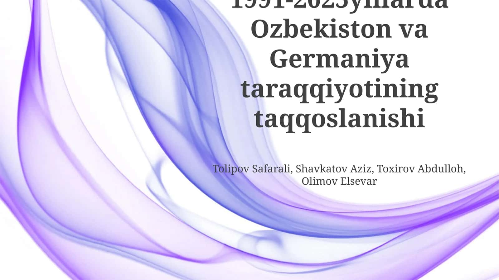 Ozbekiston va Germaniya taraqqiyoti