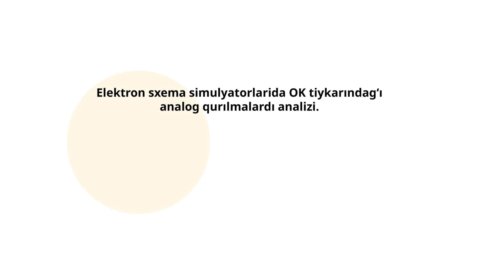 Elektron sxema simulyatorlarida OK tiykarındagʻı analog qurılmalardı analizi