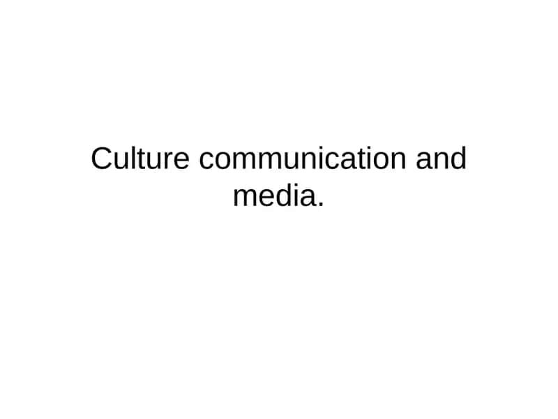 Media and Communication Studies
