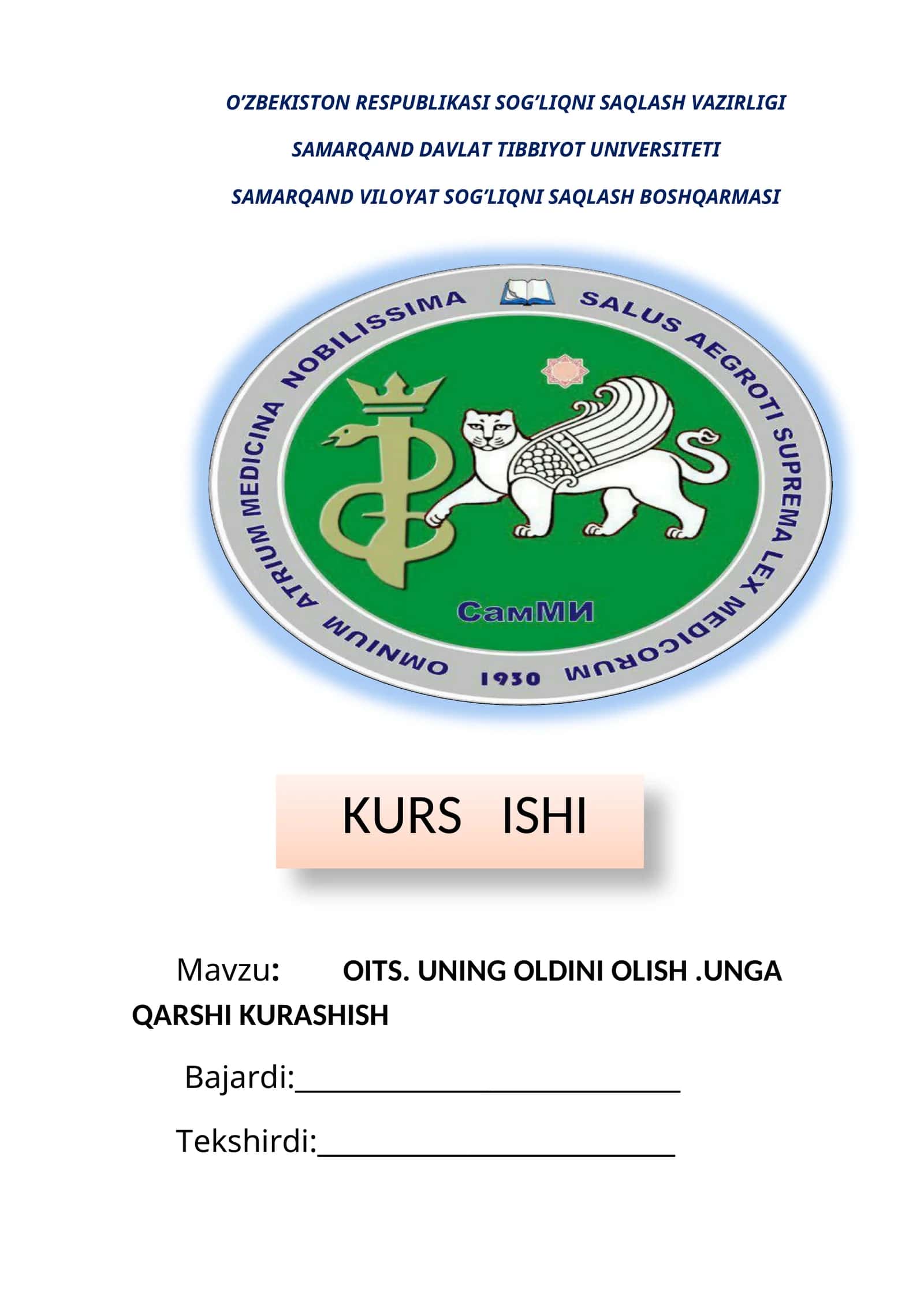 OIV/OITSga qarshi trening