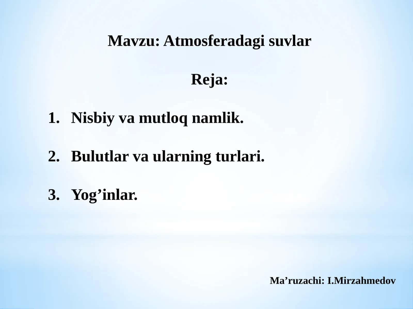 Atmosferadagi suvlar