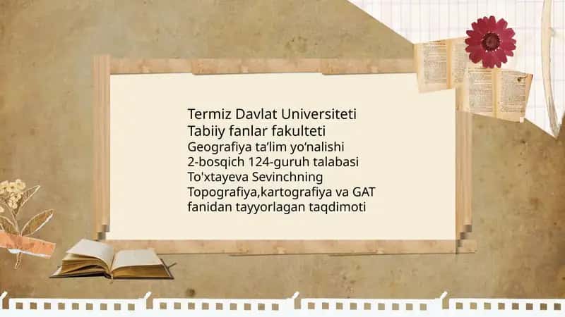 Yangi texnologiyalarga asoslangan asboblardan topografiyada foydalanish