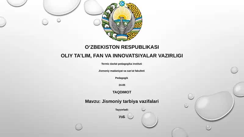 Jismoniy Tarbiya Vazifalari