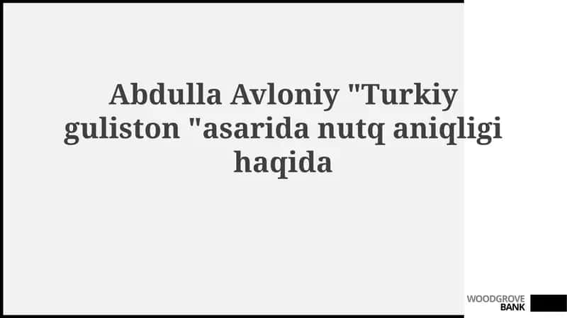 Abdulla Avloniy va "Turkiston Gulistoni"