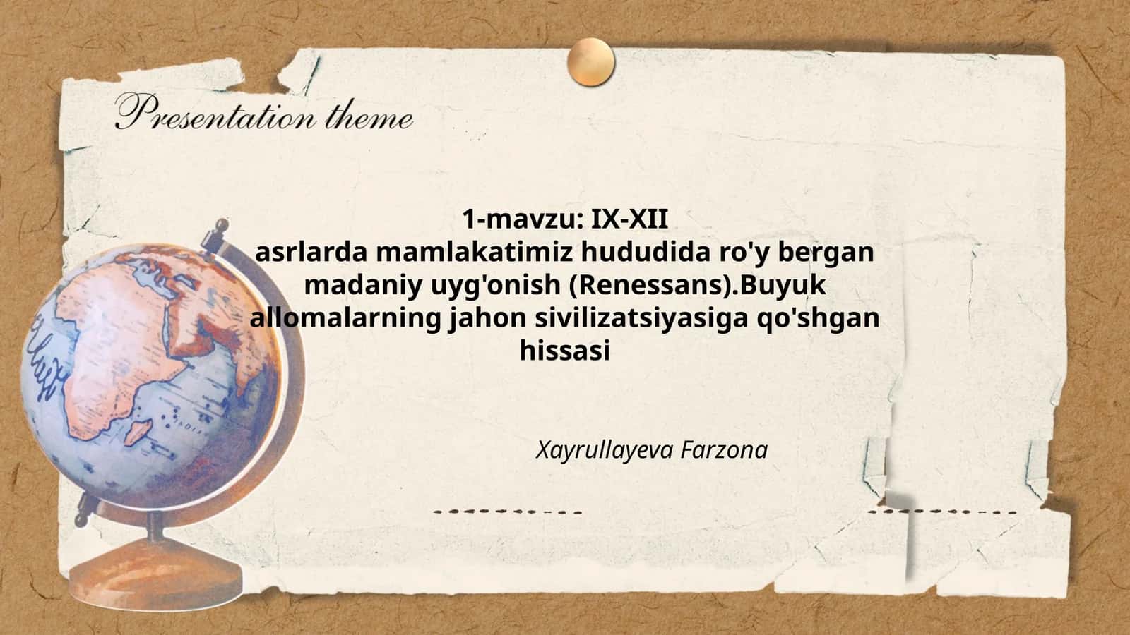 IX-XII asrlarda mamlakatimiz hududida ro'y bergan madaniy uyg'onish (Renessans)