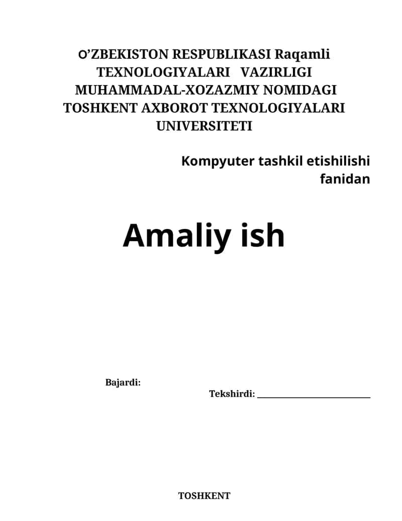 Kompyuter tashkil etishilishi