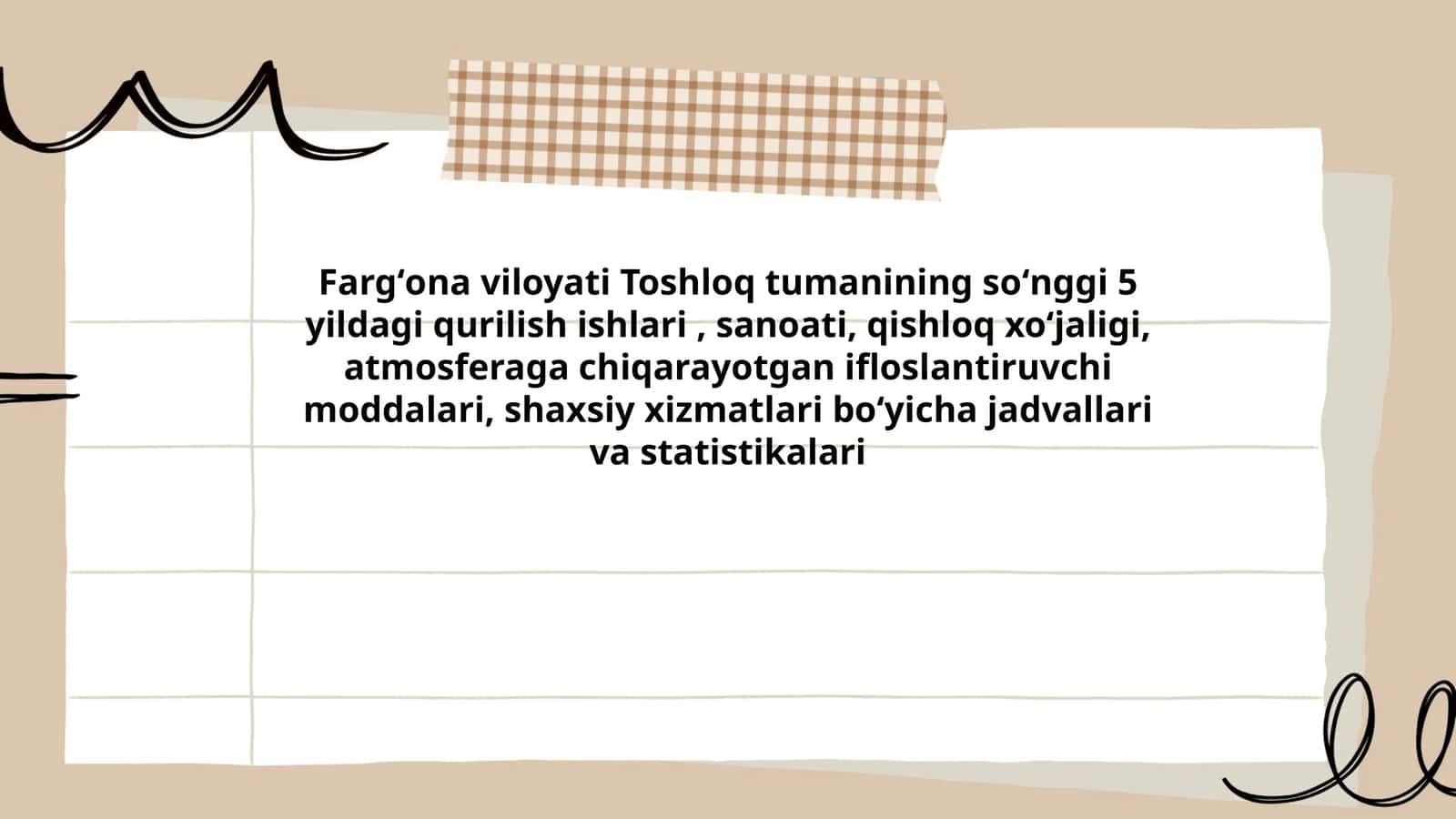 Toshloq tumanining soʻnggi 5 yildagi qurilish ishlari