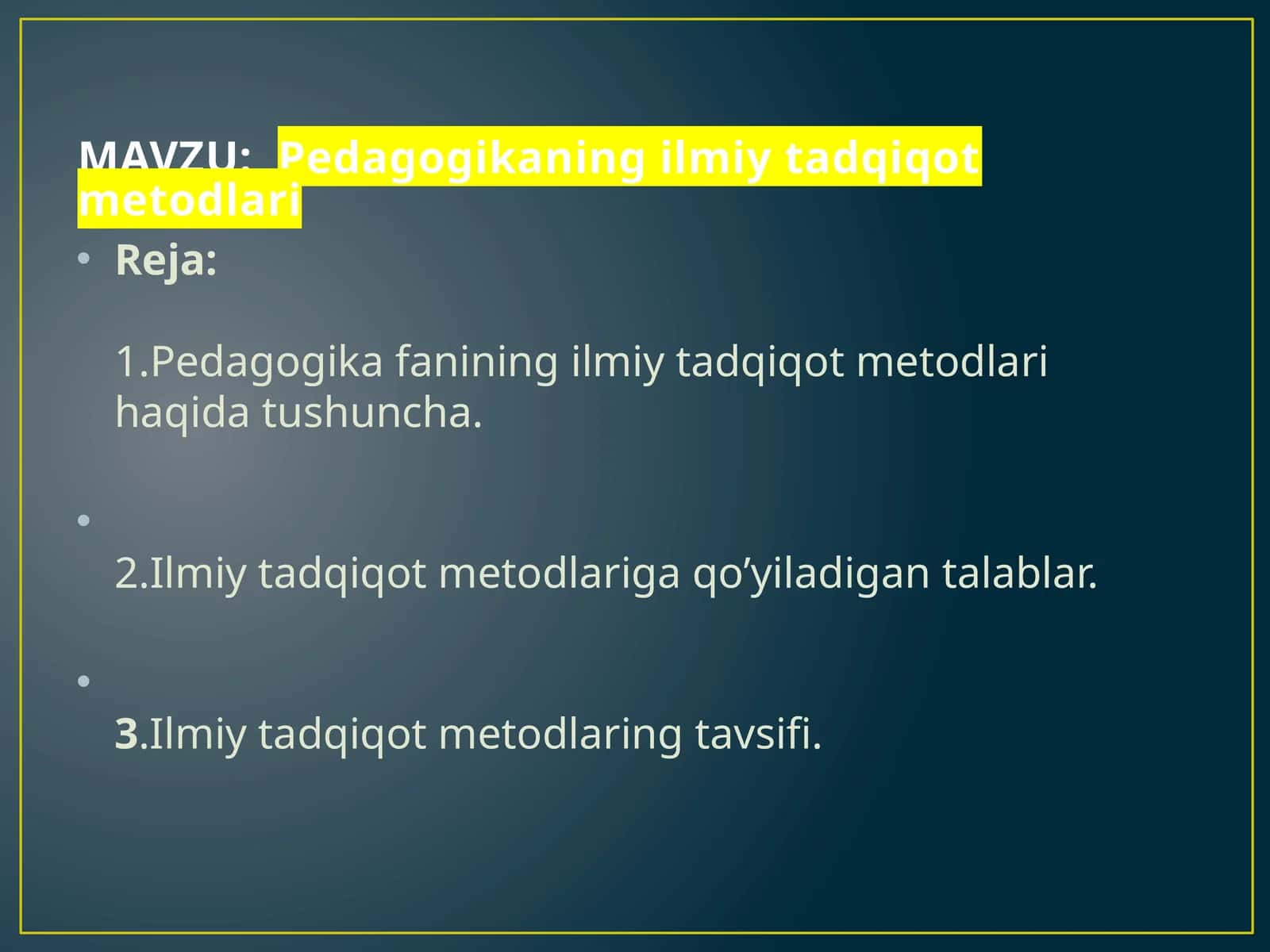 Ilmiy tadqiqot metodlari