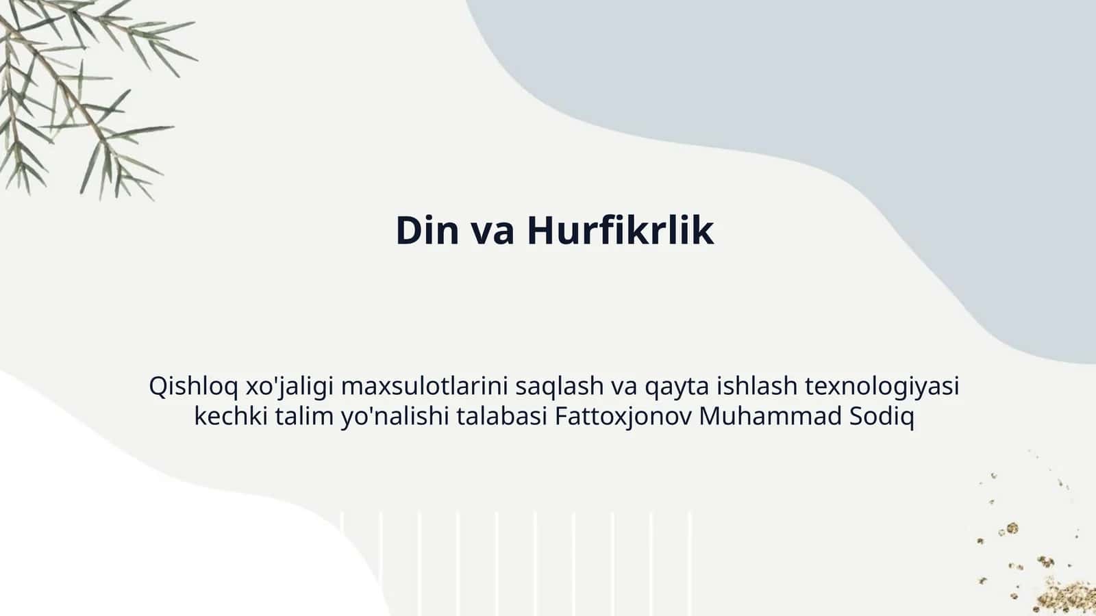 Din va Hurfikrlik