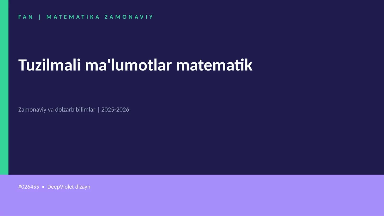 Tuzilmali ma'lumotlar matematik