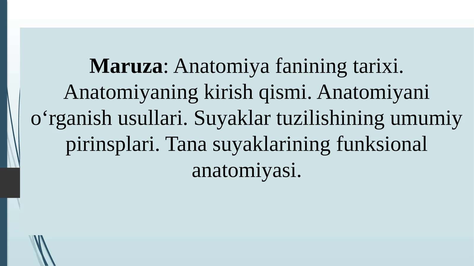 Anatomiyafanining tarixi