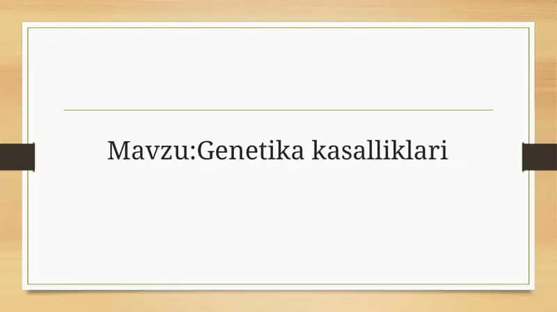 Genetika kasalliklari