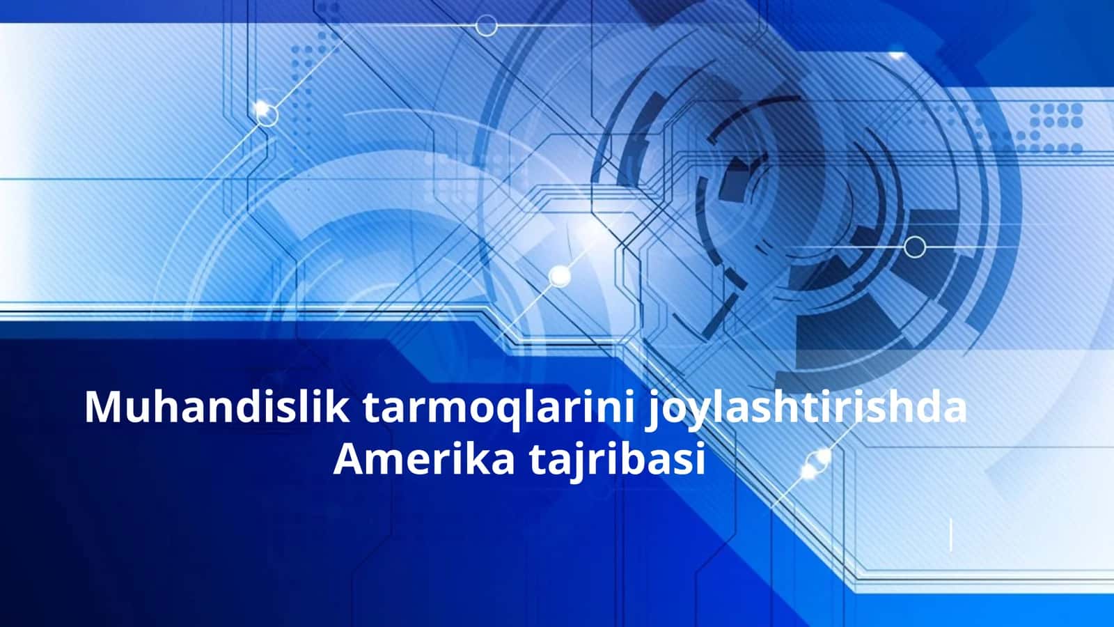 Muhandislik tarmoqlarini joylashtirishda Amerika tajribasi