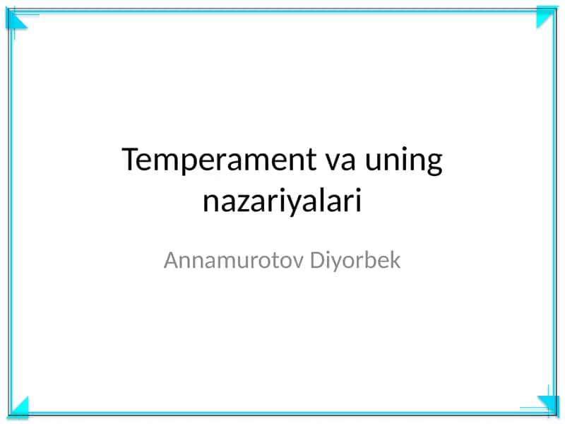 Temperament va uning nazariyalari