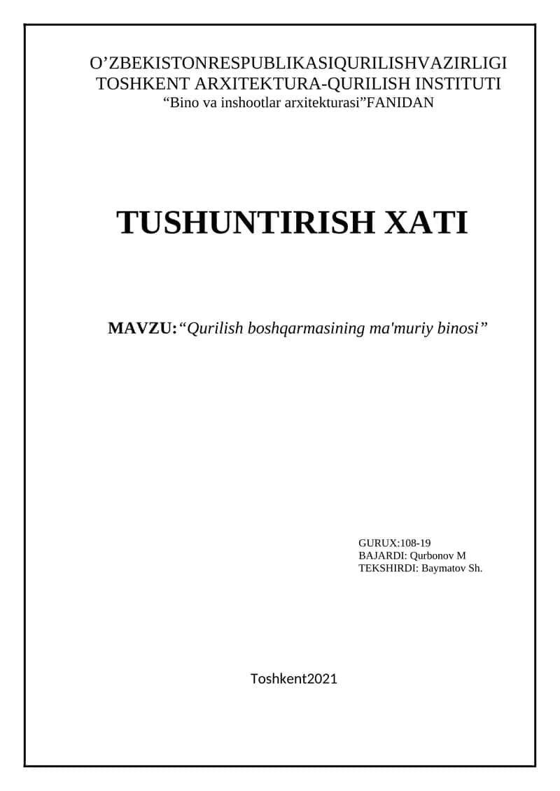 Qurilish boshqarmasining ma'muriy binosi
