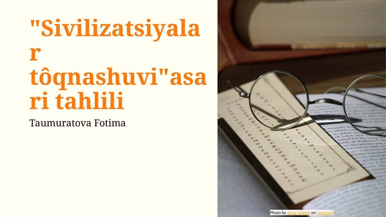 "Sivilizatsiyalar tôqnashuvi"asari tahlili