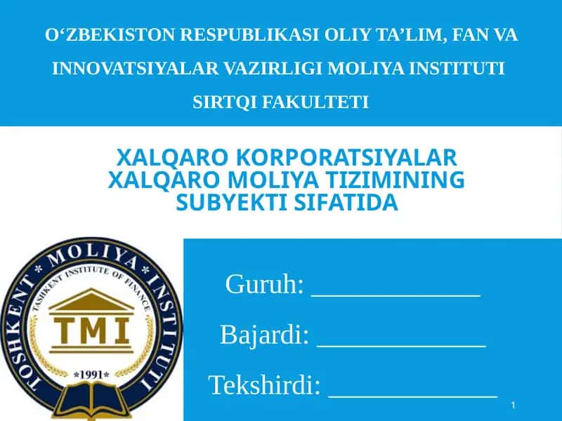Xalqaro moliya tizimi