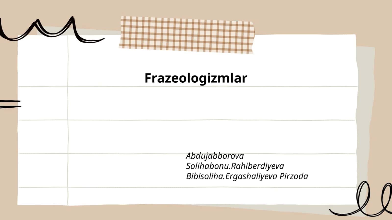 Frazeologizmlar