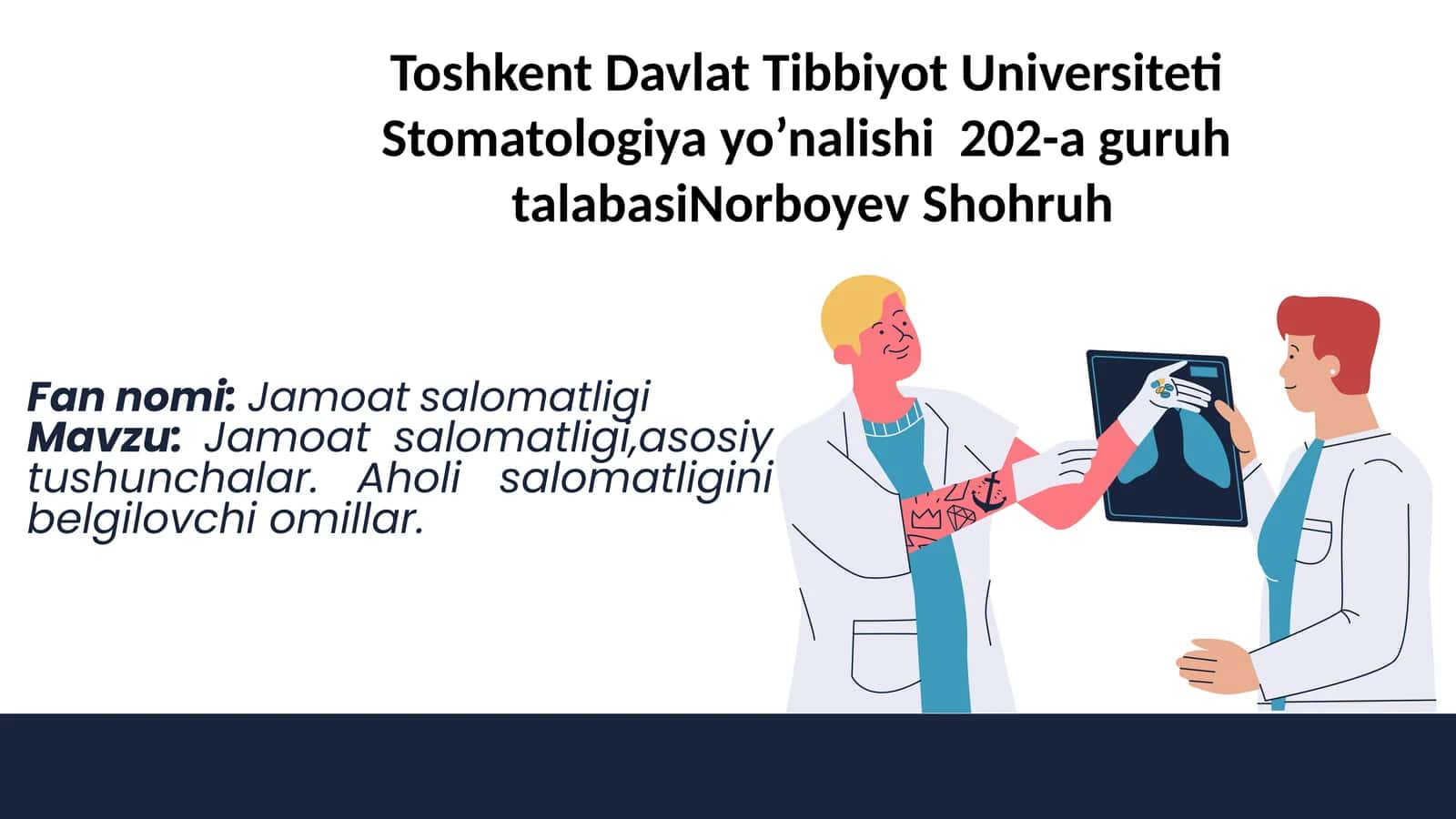 Jamoat salomatligi, asosiy tushunchalar. Aholi salomatligini belgilovchi omillar