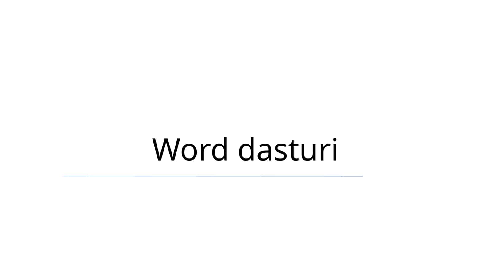 Word dasturi