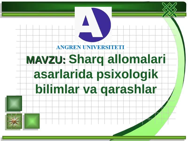 Sharq allomalari asarlarida psixologik bilimlar va qarashlar