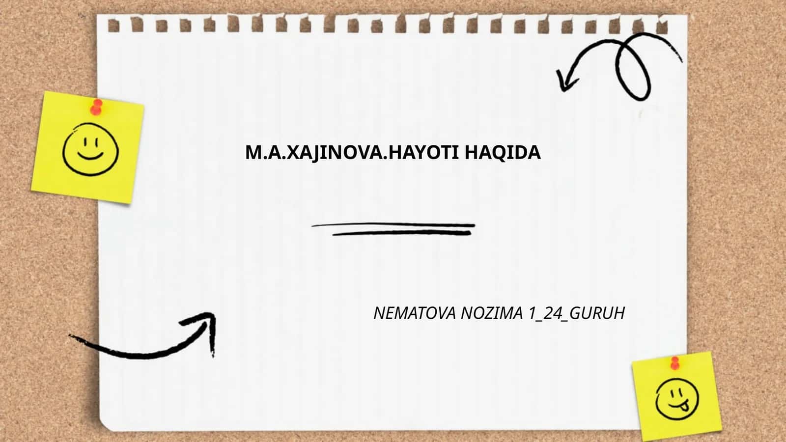 M.A.XAJINOVA.HAYOTI HAQIDA