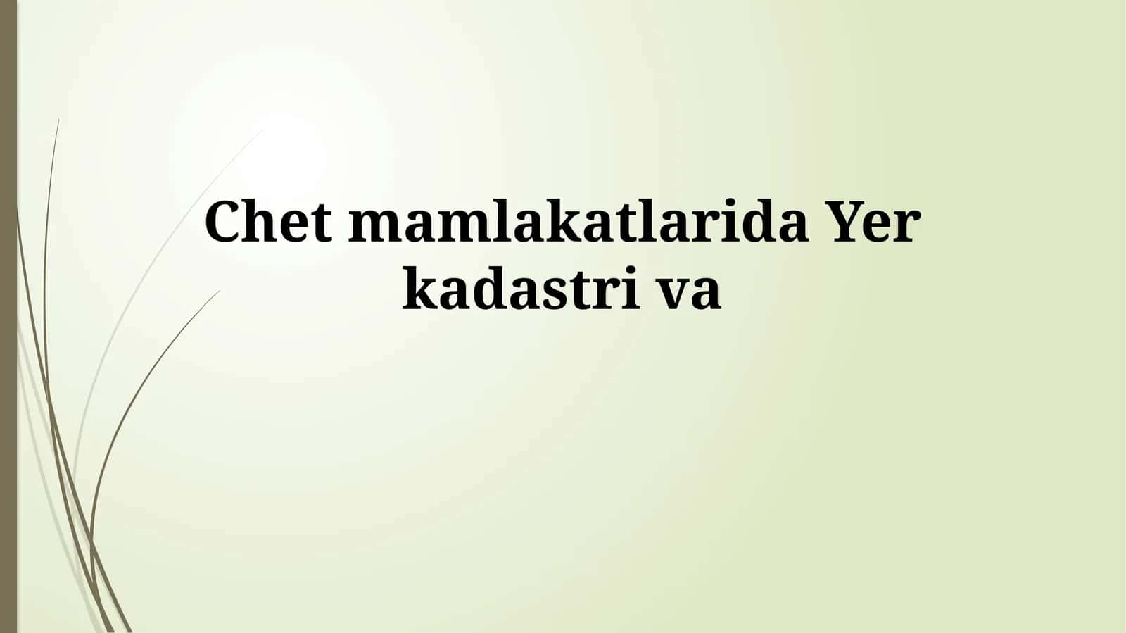 Chet mamlakatlarida Yerkadastriva
