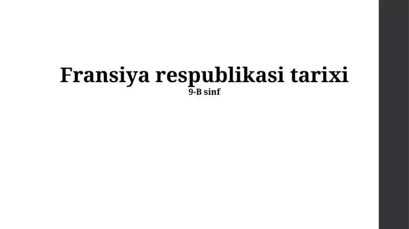 Fransiya respublikasi tarixi