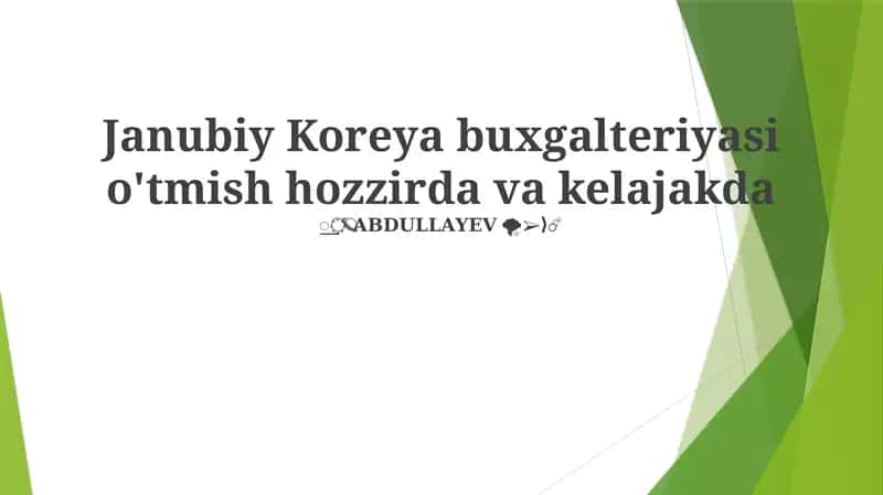 Janubiy Koreya buxgalteriyasi