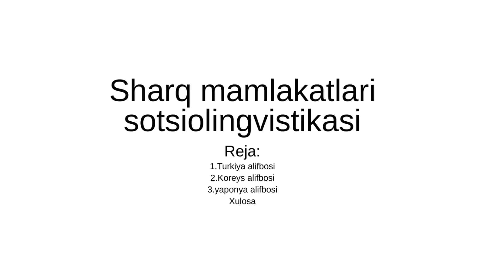 Sharq mamlakatlari sotsiolingvistikasi