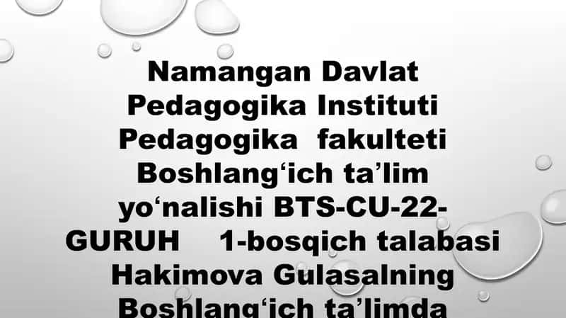 Tarbiya jarayonini tashkil etishning oʻziga xosligi