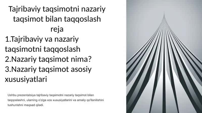 Tajribaviy taqsimotni nazariy taqsimot bilan taqqoslash