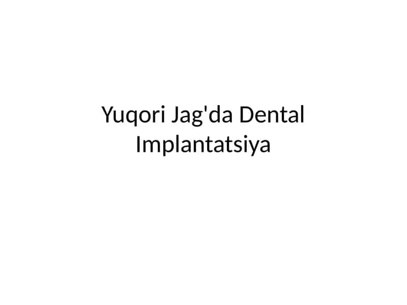 Dental Implantatsiya