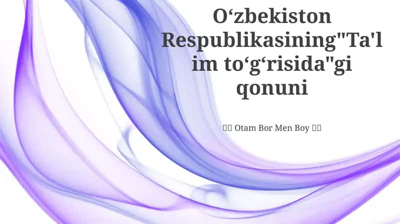 Ta'limning Asosiy Printsiplari