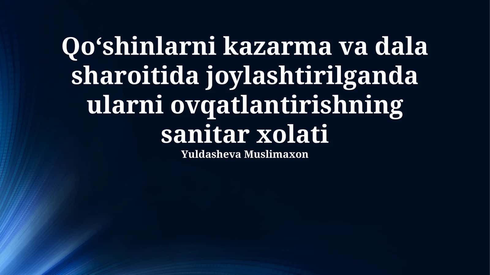 Oziq-ovqat mahsulotlarining saqlanishi va tashilishi