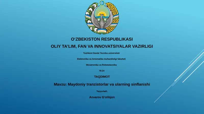 Maydoniy tranzistorlar va ularning sinflanishi