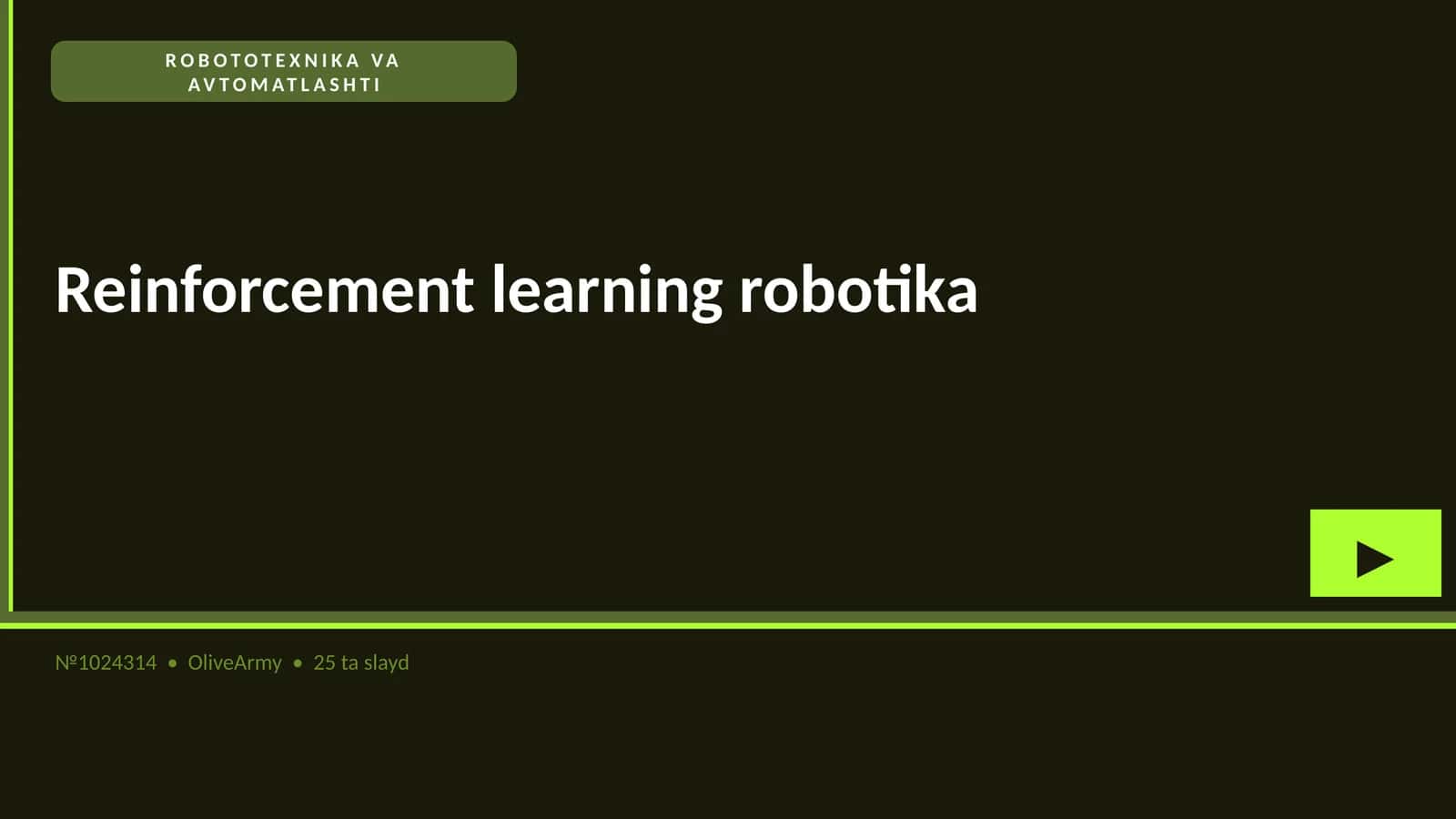 ROBOTOTEXNIKA VA AVTOMATLASHTI