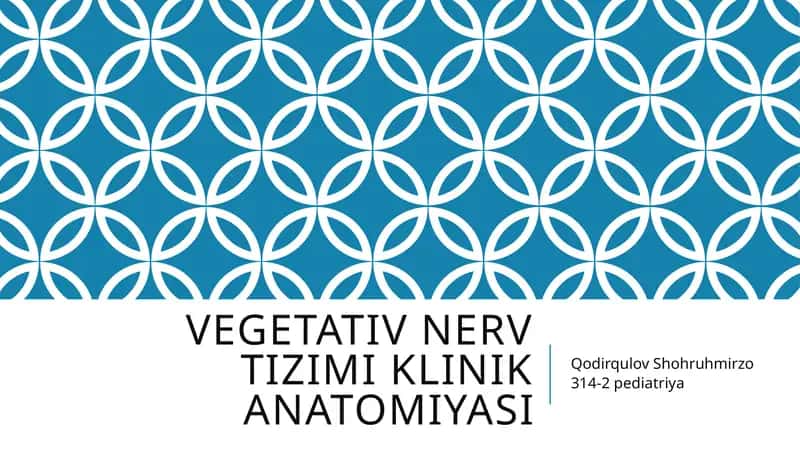 Vegetativ nerv tizimi klinika anatomiyasi
