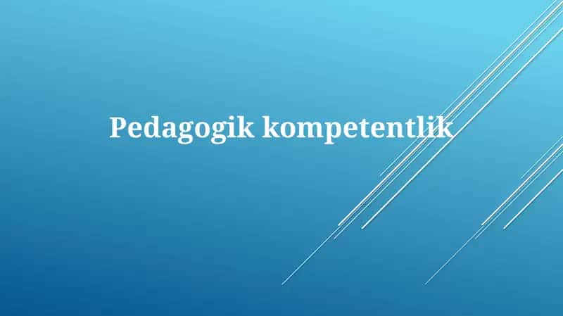 Pedagogik kompetentlik