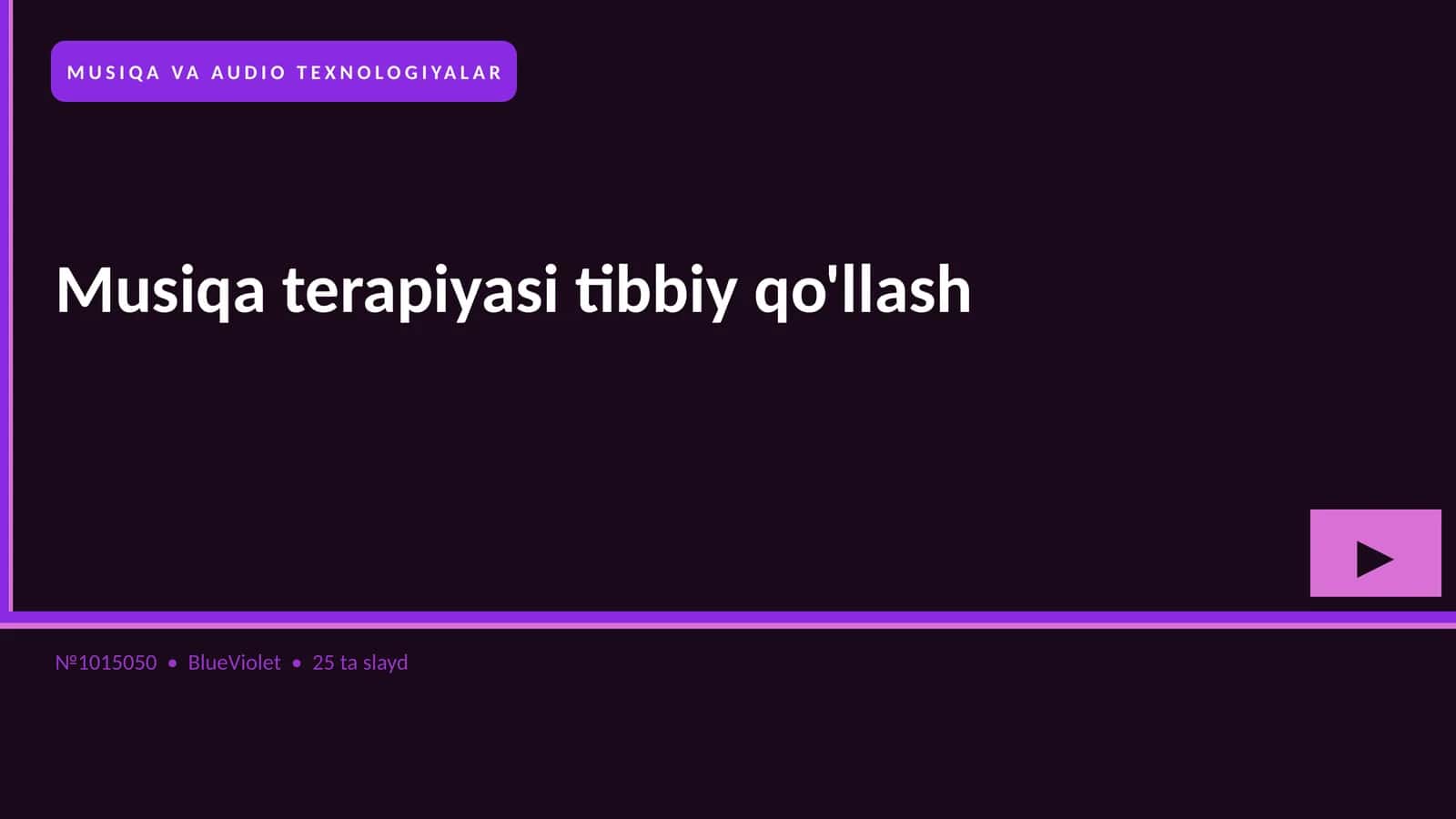 MUSIQA VA AUDIO TEXNOLOGIYALAR