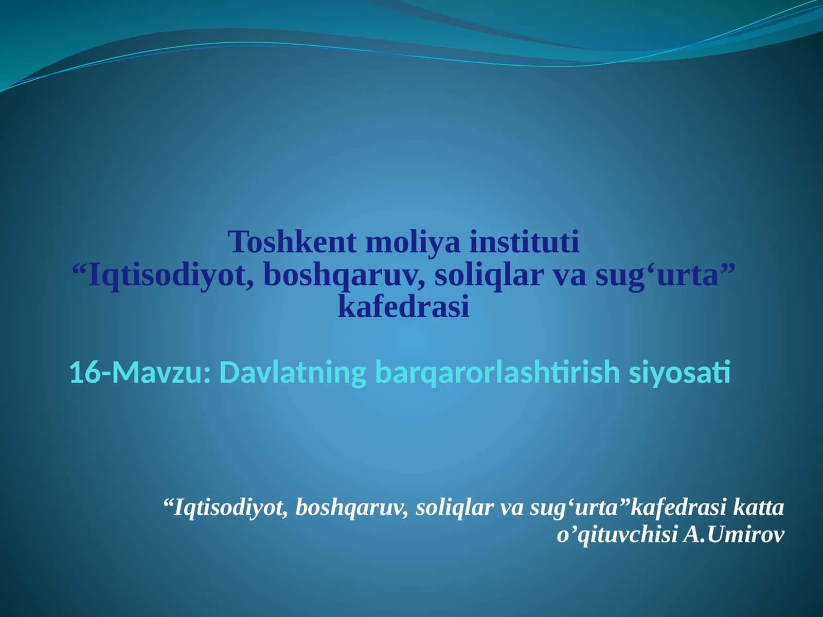 Davlatning barqarorlashtirish siyosati