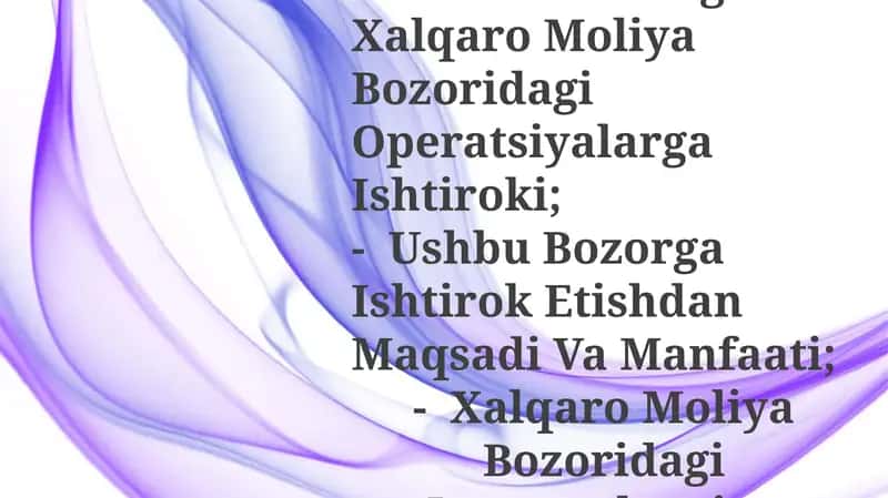 Xalqaro Moliya Bozori Ishtirokchilarini Quyidagi Xususiyatlar Bo’Yicha Klaster Ko‘Rinishida Tasniflang