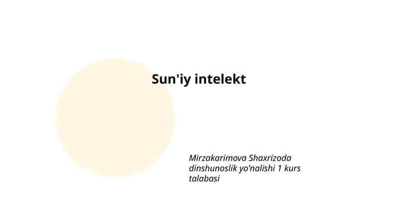 Sun'iy intelekt