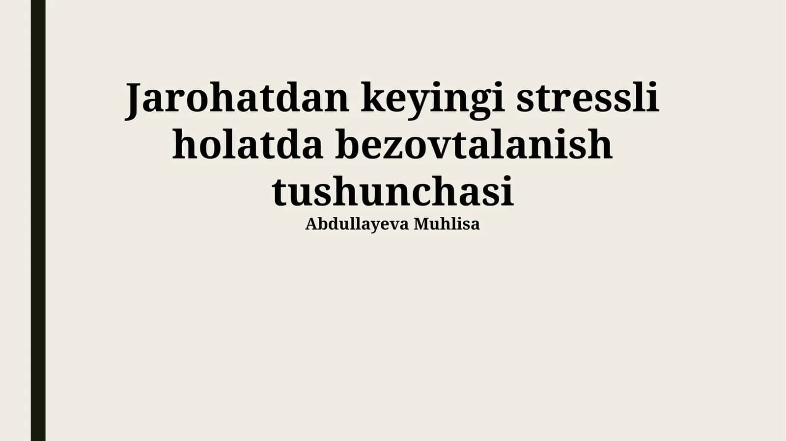 PTSDda xavotir: ta'rif, sabablar va namoyon bo'lishi