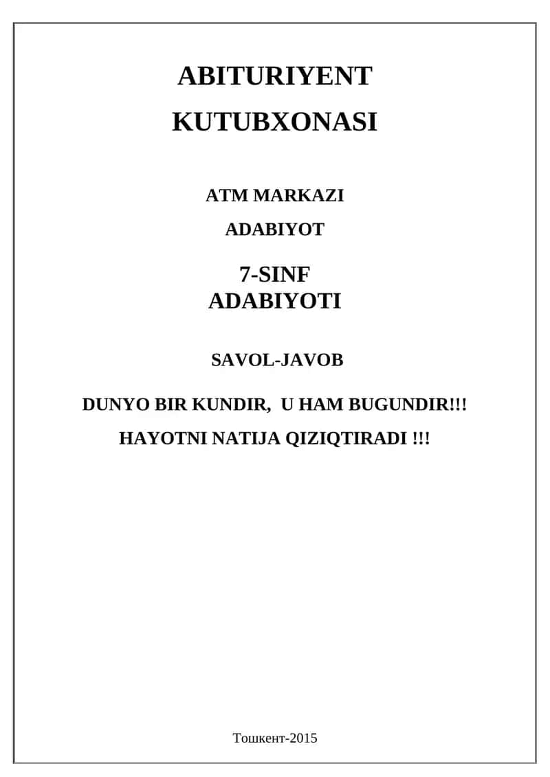 ABITURIYENT KUTUBXONASI