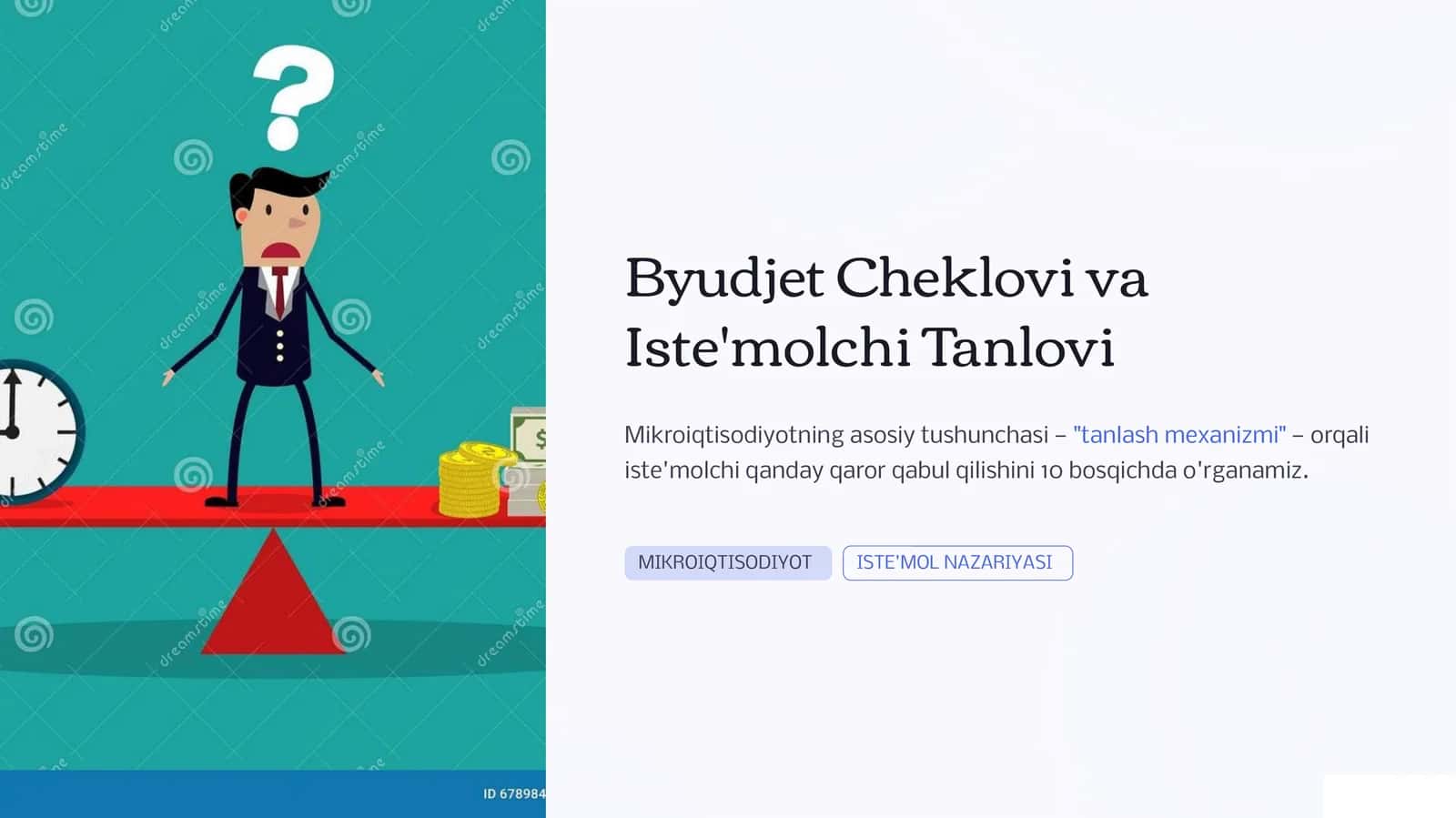 Byudjet Cheklovi va Iste'molchi Tanlovi