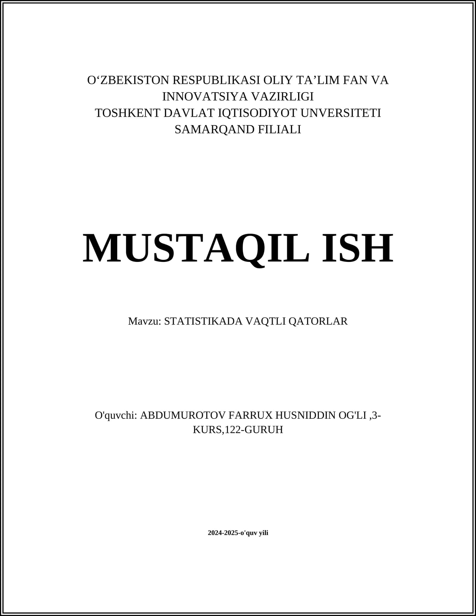 VAQTLI QATORLAR TURLARI