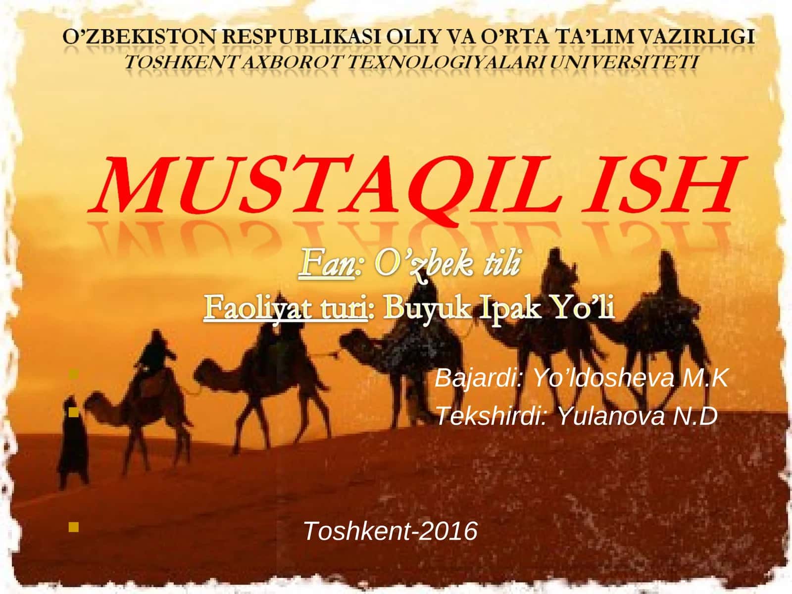 Buyuk ipak yo’li boshlanishi